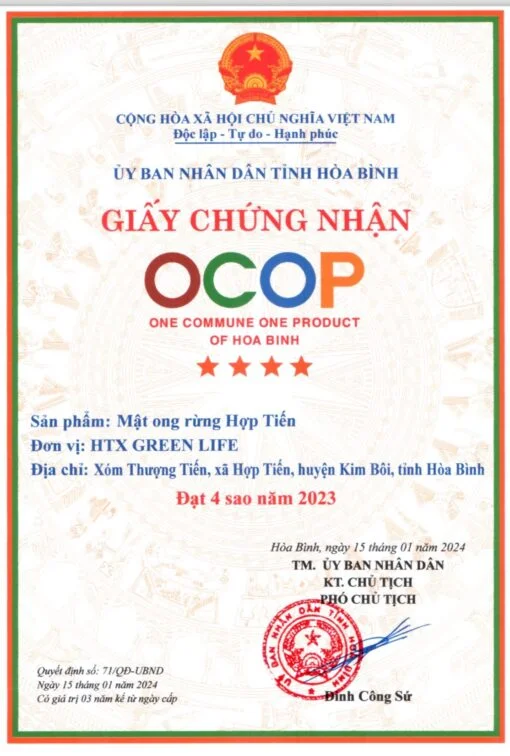 Mật ong rừng Hợp Tiến | Chai 1 lít